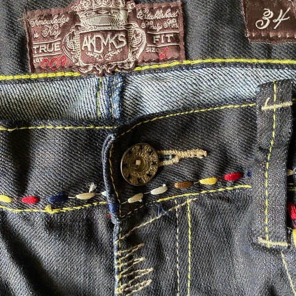 TRUE AKDMS Akademiks FIT SIZE L (34) Men’s Black Denim Jeans - Picture 3 of 3